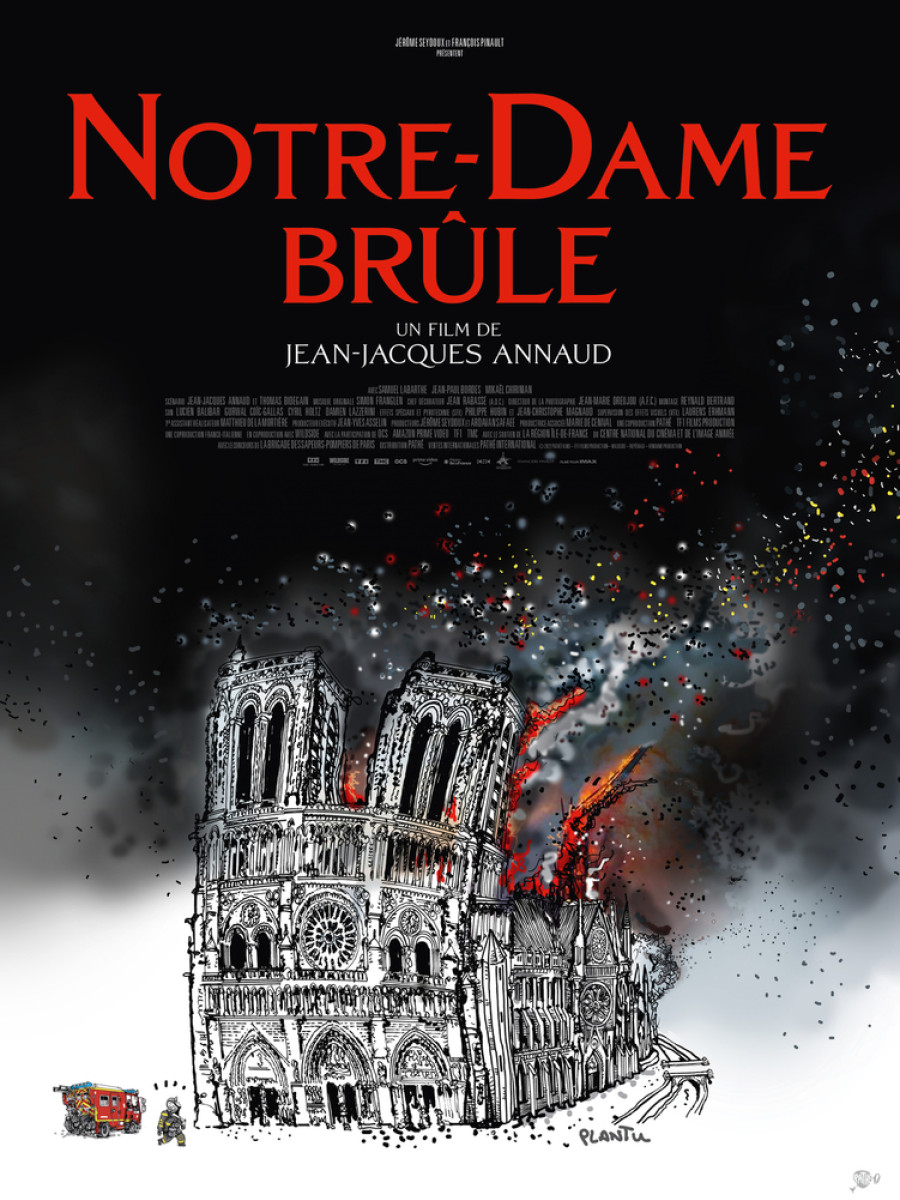 plakat til filmmen Notre-Dame i flammer